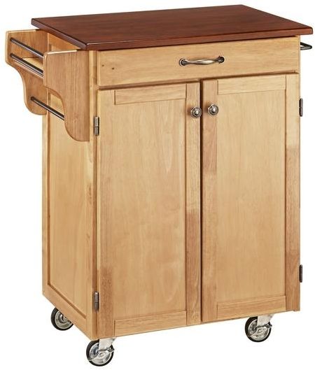 homestyles® Cuisine Cart Cherry/Natural Wood Kitchen Cart-0