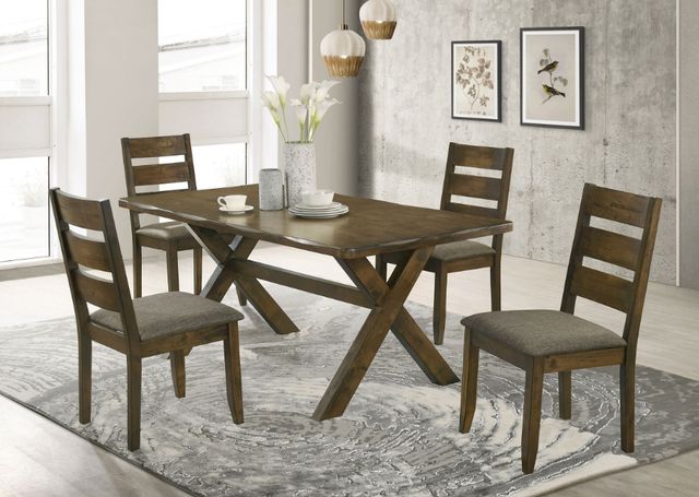 Coaster® Alston 5-Piece Gray/Knotty Nutmeg Dining Set-1