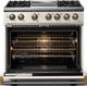 Viking® 5 Series 36" Pure White Pro Style Dual Fuel (NG) Range with Brushed Brass Trim-1