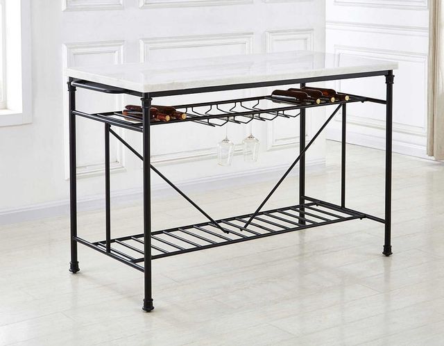 Steve Silver Co. Claire 5-Piece White Marble Kitchen Island Set-3