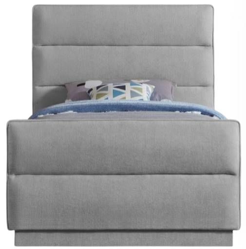 Meridian Furniture Paxton Grey Twin Upholstered Panel Bed-1