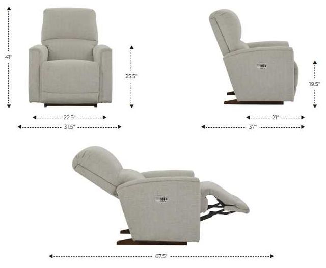La-Z-Boy® Cade Linen Power Rocking Recliner with Headrest-2