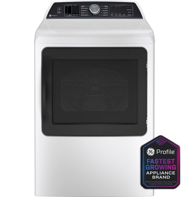 GE Profile™ 7.3 Cu. Ft. White Front Load Electric Dryer-1