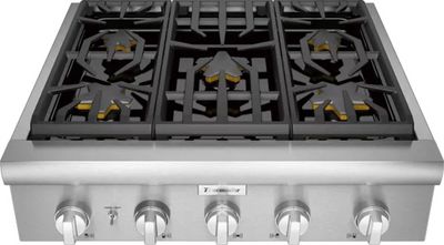 front view of the Thermador® Professional 30" Stainless Steel Natural Gas Rangetop