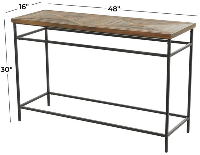 Deco Marche Brown 47" Console Table with Black Base-3