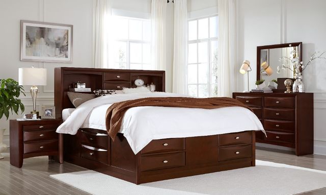 Global Furniture USA Linda Merlot Queen Panel Storage Bed-3