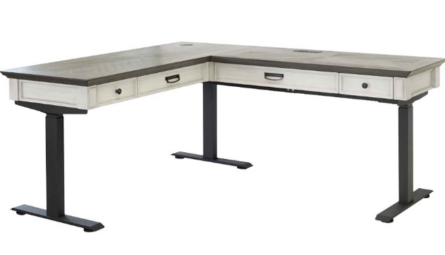 Martin Furniture Hartford Brown/White 60" L-Shape Electric Sit/Stand Desk-0