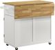 Coaster® Jalen Natural Brown/White 3-Door Kitchen Cart with Casters-2