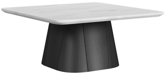Elements International Edison 2-Piece White Occasional Table with Black Base Set-1