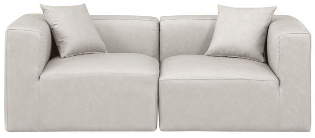 Meridian Furniture Cube 2-Piece Cream Leather Modular Sofa-1