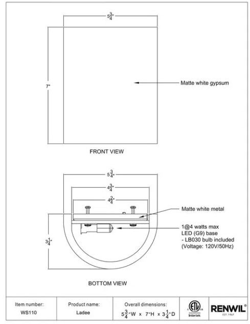 Renwil® Ladee White Wall Sconces-3