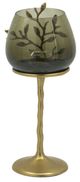 A & B Home Capri Gold Small Aluminum Leaf Glass Candle Holder-4