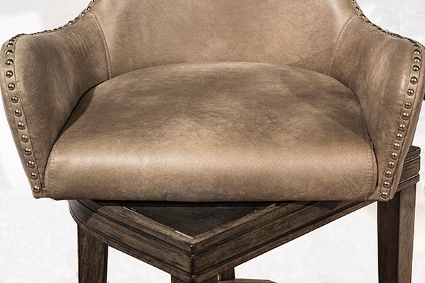 HH2 Home Caydena Taupe/Rustic Gray Swivel Return Memory Counter Stool-3