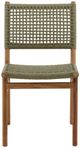 Dovetail Furniture Francisca 2-Piece Green/Natural Faux Rattan/Wooden Outdoor Dining Chair Set-1