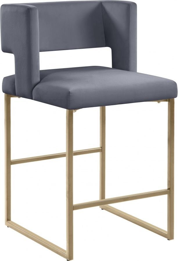 Meridian Furniture Caleb Grey Velvet Counter Stool-0