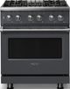 Viking® 5 Series 30" Cast Black Pro Style Dual Fuel (LP) Range with Polished Chrome Trim-0