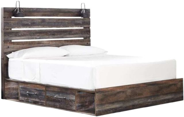 Signature Design by Ashley® Drystan Brown King 2-Drawer Storage Panel Bed-0