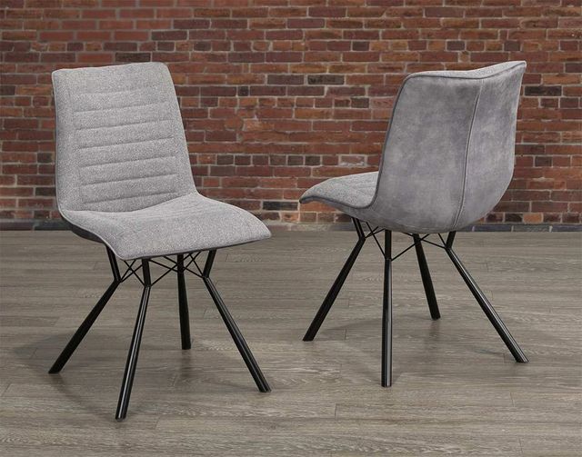 Brassex Inc. Mila 2-Piece Two-Tone Grey Dining Chair Set-3