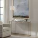 Uttermost® Redmond White Marble Top Console Table with Brass Frame-1