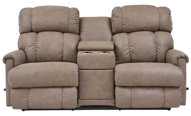 La-Z-Boy® Pinnacle Stone Leather Manual Wall Reclining Loveseat with Console-1