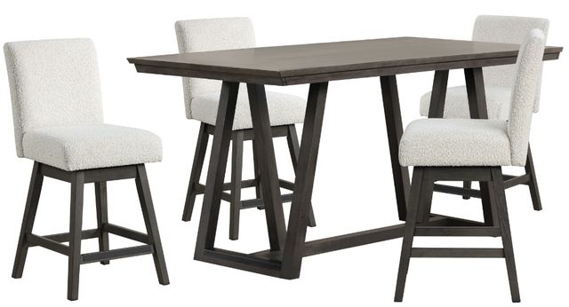 New Classic® Home Furnishings High Line 5-Piece Walnut/White Counter Dining Set-0