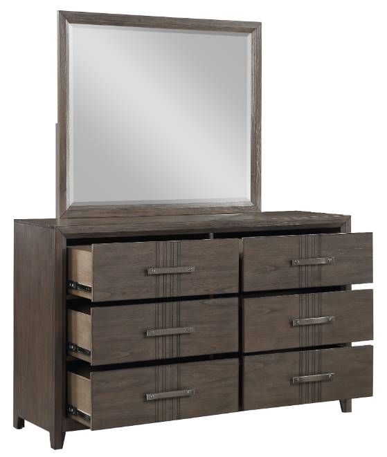 New Classic® Home Furnishings Landon Walnut Dresser and Mirror-3