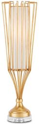 Currey & Company Forlana Torchiere Contemporary Gold Leaf/Off-White Table Lamp-0