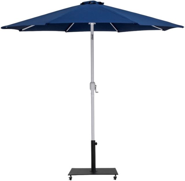 Meridian Furniture Fiji Black/Matte White/Navy Aluminum Outdoor Patio Umbrella and Base-0