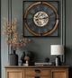YHD Black/Gold Iron Framed Gear Clock-1