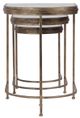 Uttermost® India 3-Piece Antique Brushed Gold Nesting Table Set with Mirror Top-4