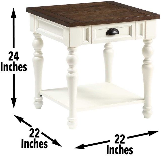 Steve Silver Co. Joanna Mocha End Table with Ivory Base-1