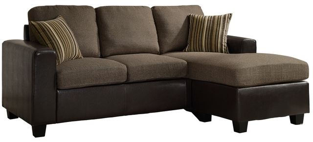 Mazin Furniture Slater 2-Piece Brown Reversible Sofa Chaise Sectional-0