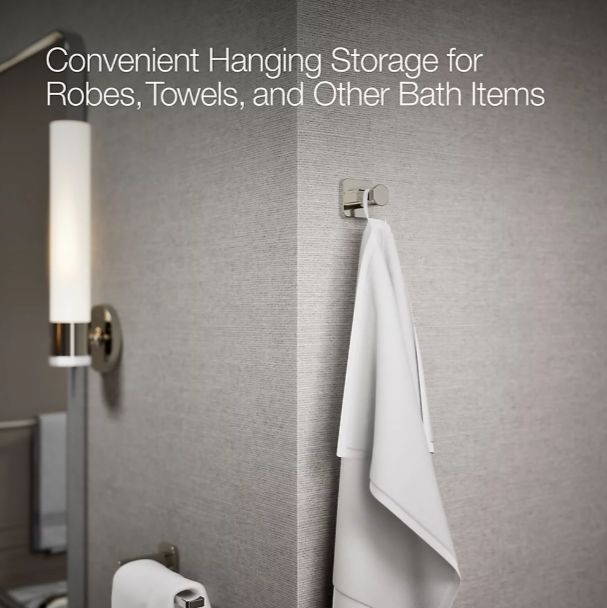 KOHLER® Parallel® Vibrant Polished Nickel Robe hook-3