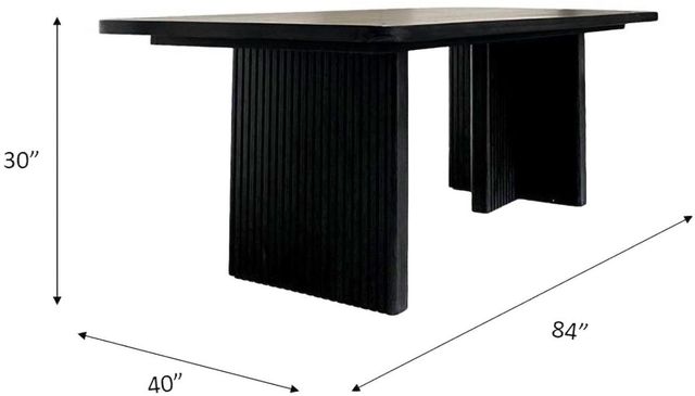 Nest Home Collections Reed Ebony Black Rectangular Dining Table-3