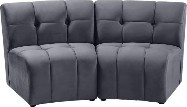 Meridian Furniture Limitless 2-Piece Grey Velvet Modular Sectional-0