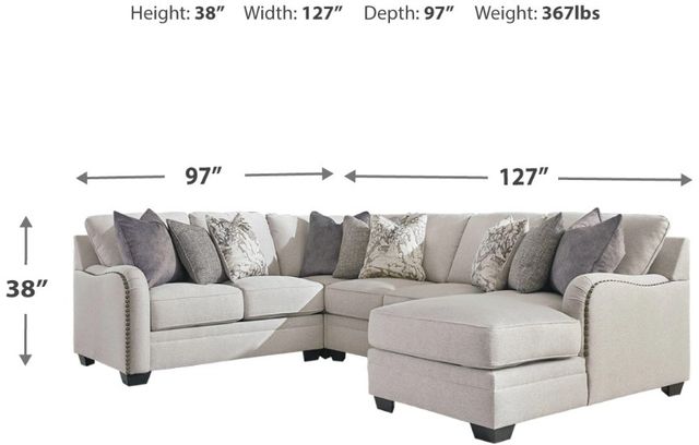 Benchcraft® Dellara 4-Piece Chalk Right-Arm Facing Sectional with Corner Chaise-1