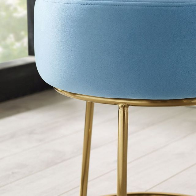 Linon Bardot Blue Vanity Stool -1