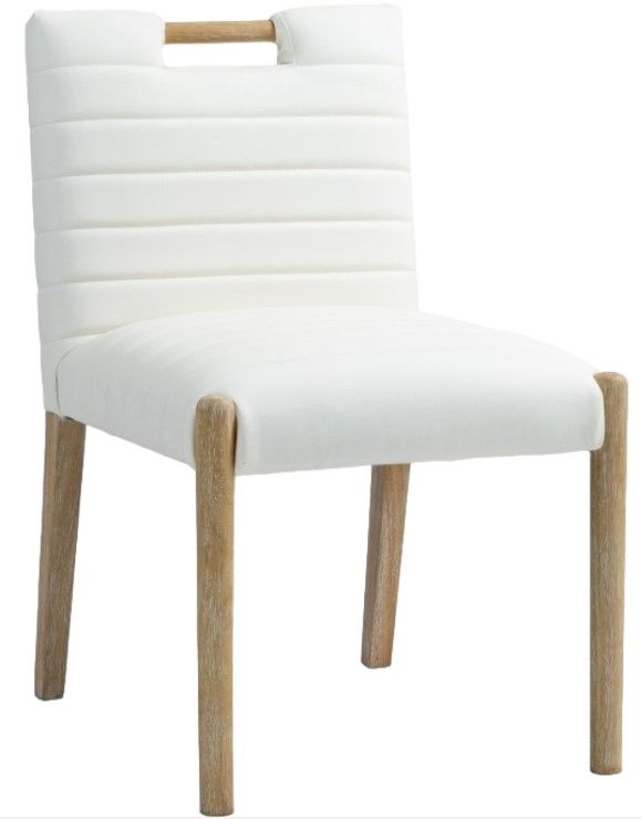 Meridian Furniture Aimee Cream/Natural Leather Dining Side Chair-0
