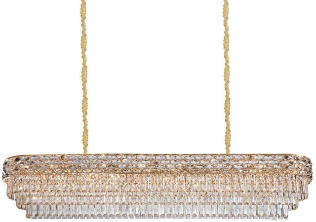Michael Amini® Aurelia Gold 19-Light Rectangular Chandelier-0