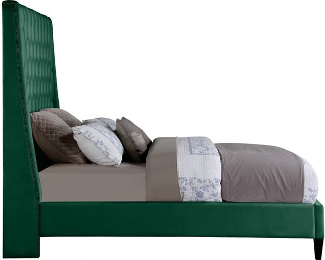 Meridian Furniture Fritz Green Velvet Full Bed-2