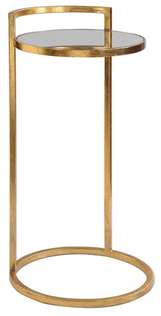Uttermost® Cailin Mirrored Accent Table with Gold Base-0