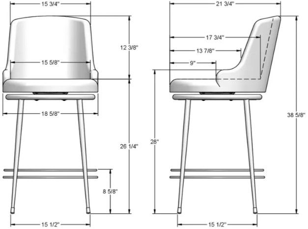 Amisco Customizable Glenn Upholstered Swivel Counter Stool-2