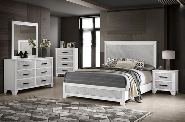 Furniture of America® Darlene White King Panel Bed-2