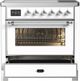 Ilve® Majestic III 36" White Pro Style Induction Range with Triple Glass Door and Chrome Trim-3