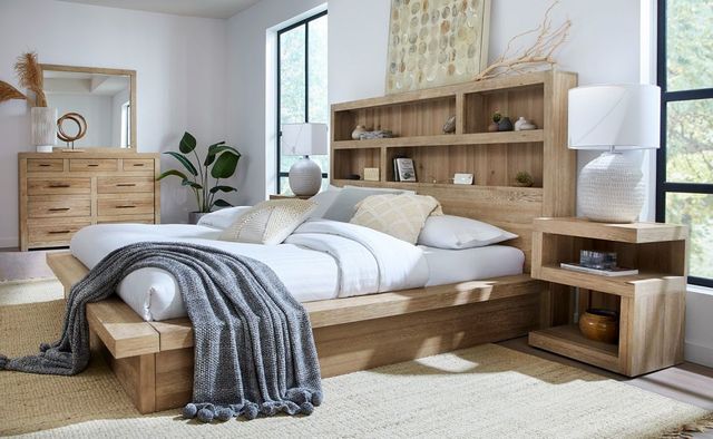 aspenhome® Modern Loft Modern Khaki Queen Platform Bed-1