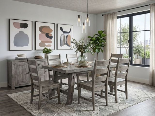 Sunny Designs™ Alpine Gray Extension Dining Table with Turnbuckle-1