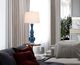 Cal® Lighting & Accessories Candlestick 2-Piece Antique Blue Luster/Clear Table Lamp Set-3