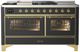 Ilve® Majestic III 60" Graphite Matte Pro Style Dual Fuel Natural Gas Range with French Top and Brass Trim-0