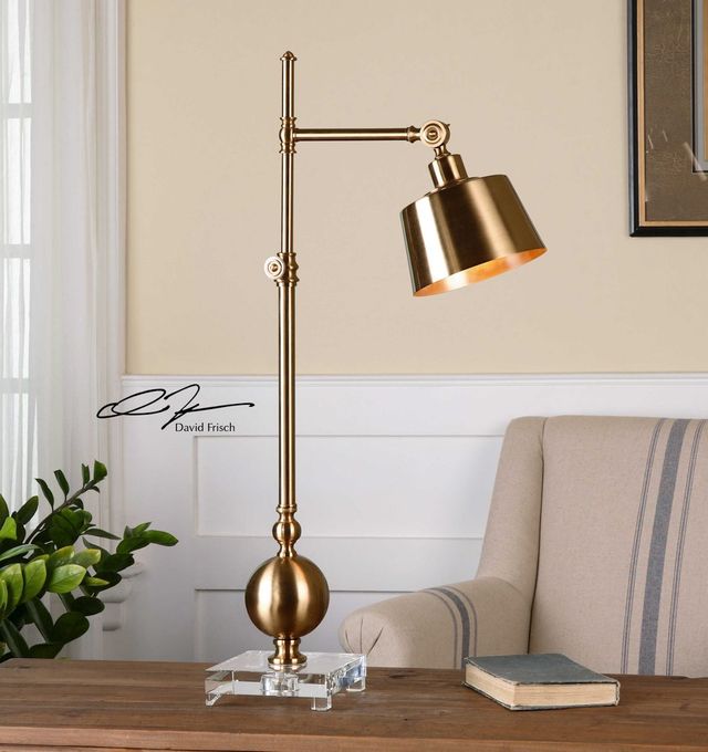 Uttermost® Laton Brushed Brass Desk Lamp-1
