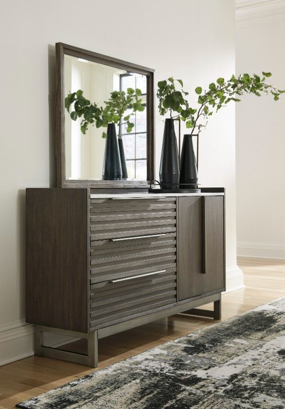 Ashley® Arkenton Grayish Brown Dresser and Mirror-2